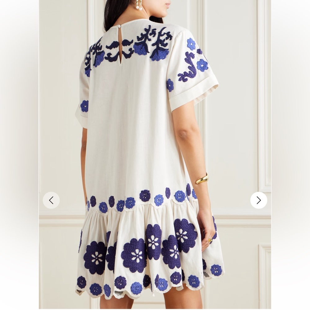 NWT SEA NY Catrine Applique Blue and White Dress Size XL - Picture 3 of 12
